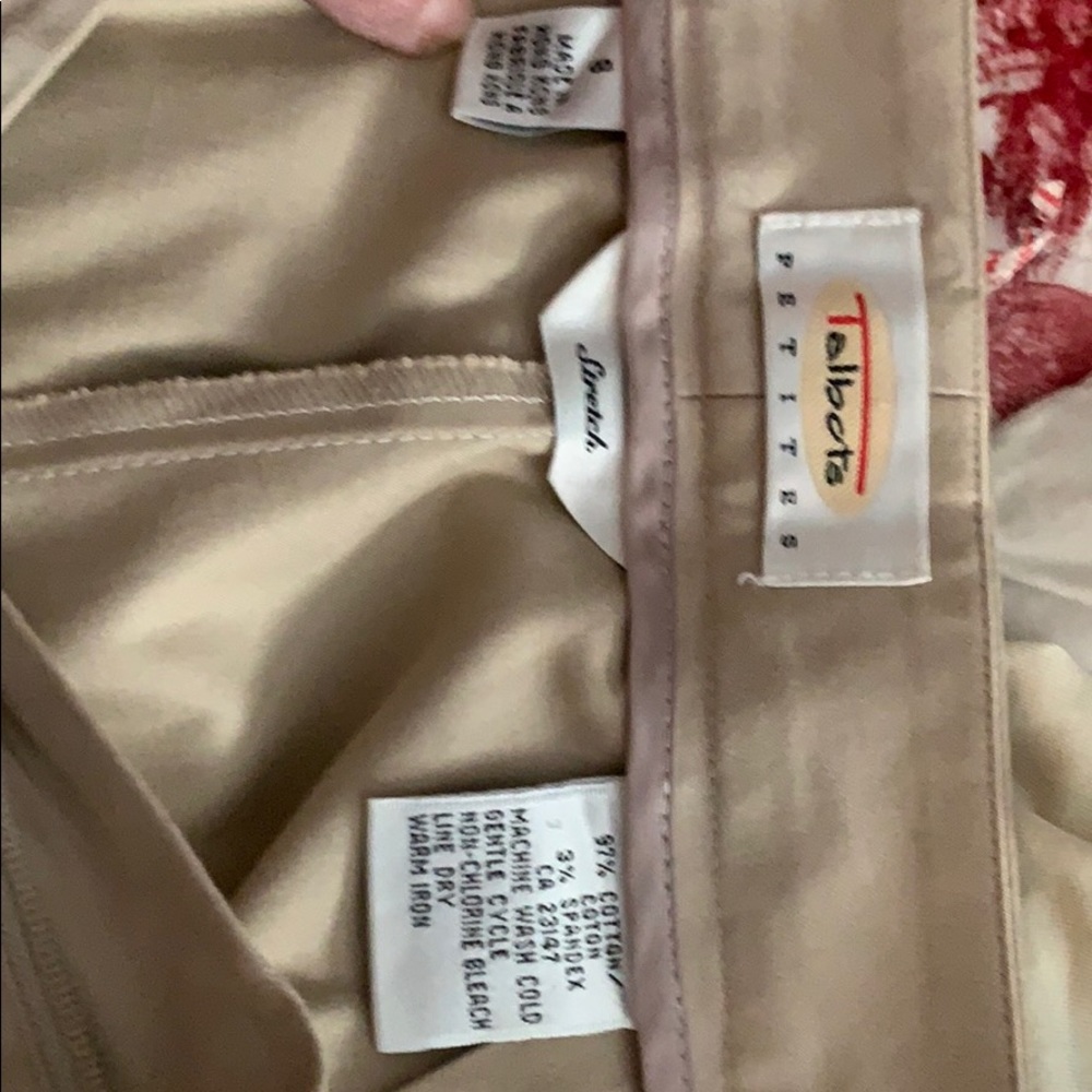 Tan cotton spandex dress pants by Talbots